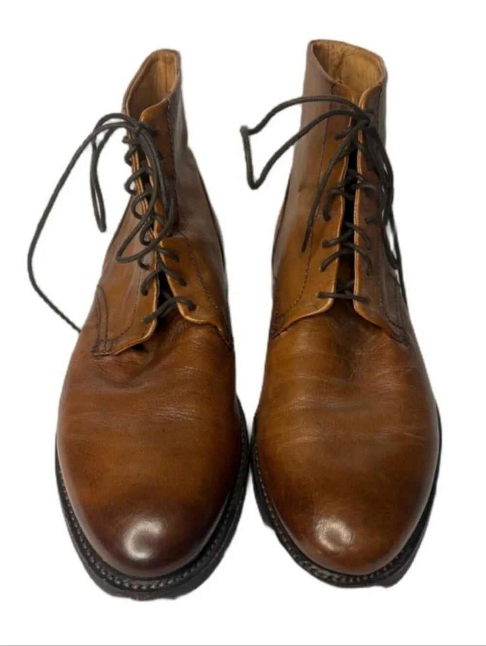 Frye Men's Brown Leather Lace-Up Boots Size 8.5